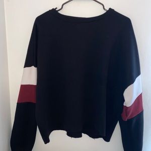 Forever 21 Plus Size Cropped Black Crewneck
